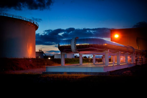 An Enbridge Energy facility at the Clearbrook oil pipeline transfer station in Clearbrook, Minn.