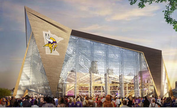 New Vikings stadium, in a rendering.