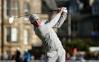 United Statesí Dustin Johnson drives the ball from the 2nd tee during the second round of the British Open Golf Championship at the Old Course, St. A