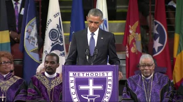 Obama sings "Amazing Grace"