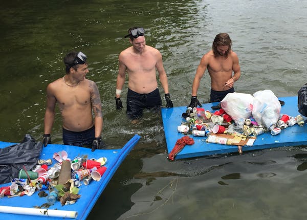 Volunteers who dove into Lake Minnetonka near Big Island earlier this month picked up loads of trash. The problem is growing on the popular lake.