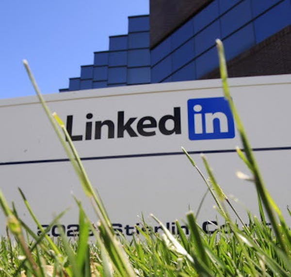 LinkedIn Corp., the professional networking Web site, displays its logo outside of headquarters in Mountain View, Calif., Monday, May 9, 2011. LinkedI