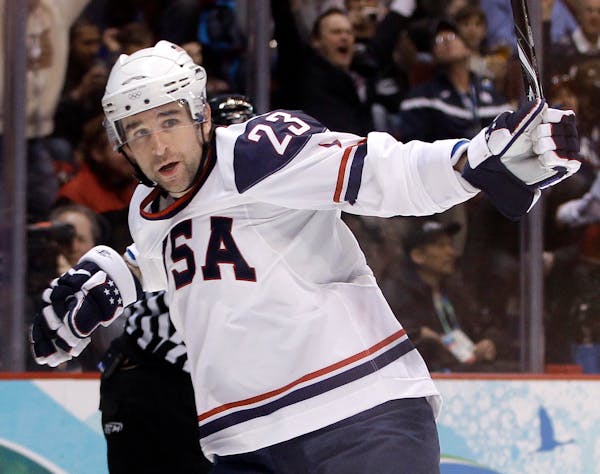 Chris Drury, celebrating a goal for the United States in the 2010 Winter Olympics in Vancouver, is one of four people elected to the U.S. Hockey Hall 