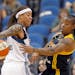 Seimone Augustus stole the ball from Tulsa guard Riquna Williams when the Lynx and Shock met at Target Center in June.