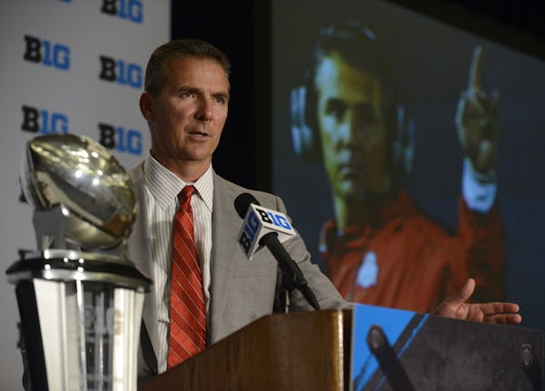 Ohio State football coach Urban Meyer spoke during Big Ten media day on Thursday in Chicago.