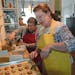(Left to right) Bonnie Sussman (Marianne Sussman's mom) and Virginia Cherne bake for Sussman's Bakery. Marianne Sussman was active in getting the Cott