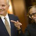 Gov. Mark Dayton announced his appointment of Judge Natalie E. Hudson, right, to the Minnesota Supreme Court on Tuesday, August 18, 2015 in St. Paul, 