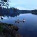 Tom Kalahar and Dave Swenson paddled back to camp after fishing one evening in Quetico Provincial Park in Ontario.