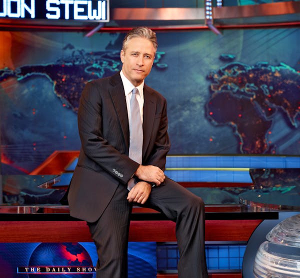Jon Stewart on the set of “The Daily Show,” which he’s leaving after 16 years.