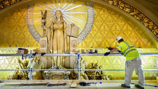 Workers carefully renovate Minnesota State Capitol
