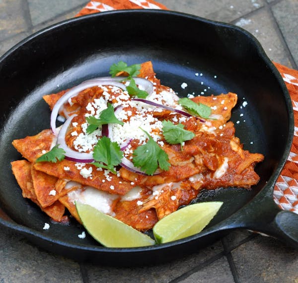 Credit: Meredith Deeds, Special to the Star Tribune Chilaquiles With Roasted Tomato Salsa.