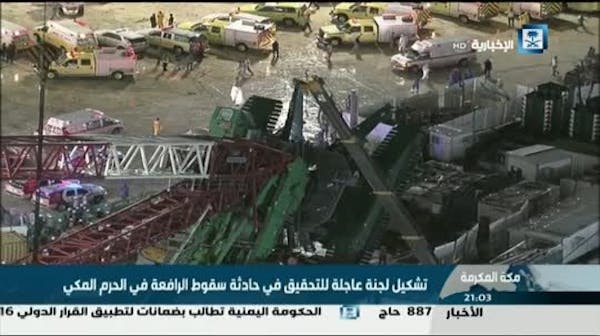 At least 87 killed after crane collapses in Mecca