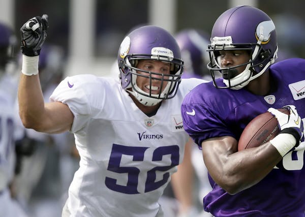 Chad Greenway (52) saw limited playing time against Detroit.