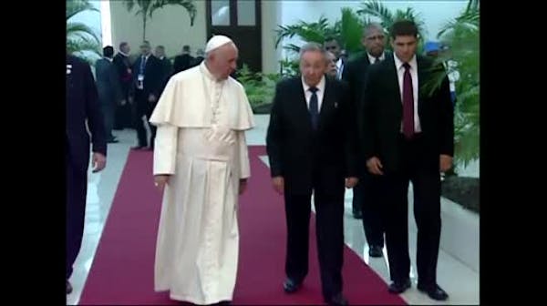 Pope meets with Fidel Castro, later Raul Castro