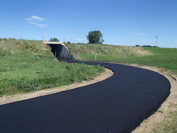 Newly paved section of Luce Line State Trail.