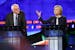 Democratic presidential hopefuls Bernie Sanders and Hillary Rodham Clinton during the Democratic presidential debate hosted by CNN in Las Vegas, Oct. 