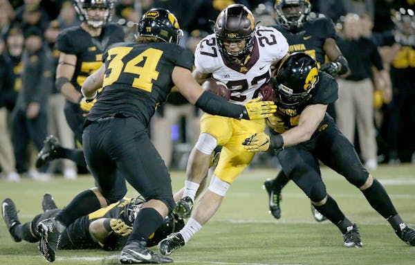 Gophers running back Shannon Brooks was part of the reason the Gophers were able to sustain long scoring drives against Iowa on Saturday night. He car