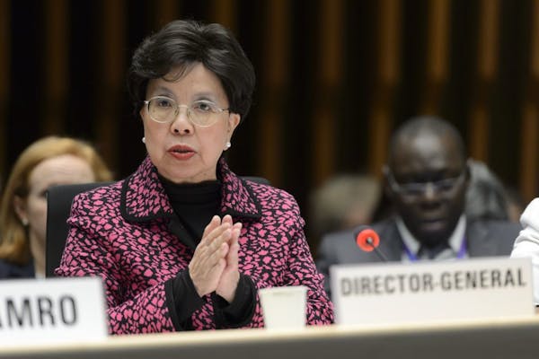 China's Margaret Chan, General Director of the World Health Organization, WHO, speaks about the Information Session on Zika virus for WHO Member State