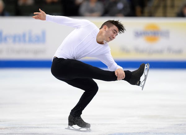 Max Aaron spun — “fought” was the word he used — his way through the men’s short program Friday. He placed first with a score of 91.83.