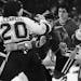Drop the gloves North Stars-Blackhawks games throughout the 1980s and into the ’90s were competitive and contentious battles. Above, Dino Ciccarelli