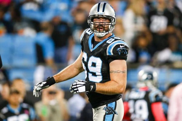 Former Vikings defensive end Jared Allen, now with the NFC champion Carolina Panthers.