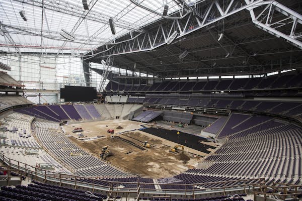 A view of the 90% complete U.S. Bank Stadium in Minneapolis on Tuesday, February 16, 2016.