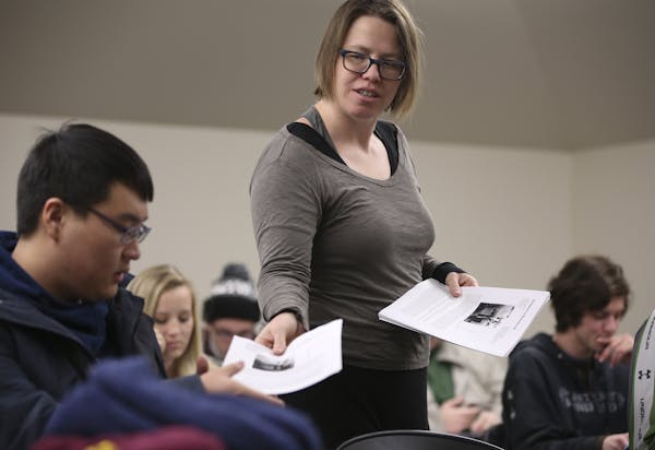 Erin Trapp, who teaches comparative literature as a contingent instructor at the U, passed out the syllabus for her class.