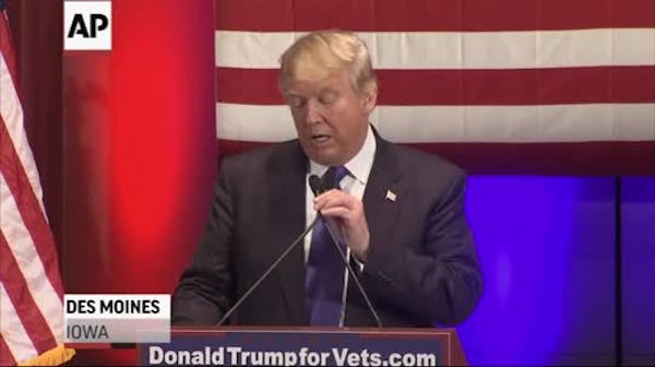 Trump skips debate, hails money raised for vets