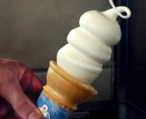 Dairy Queen cones have a signature curl at the top.