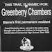 A trail in a Blaine city park is named for Greenberry Chambers, “largely recognized as the first permanent settler of Blaine Township,” according 