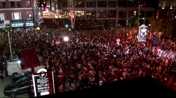 Cleveland fans celebrate Cavaliers' victory