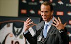 FILE - In this March 7, 2016, file photo, Denver Broncos quarterback Peyton Manning speaks during his retirement announcement at the teams headquarter