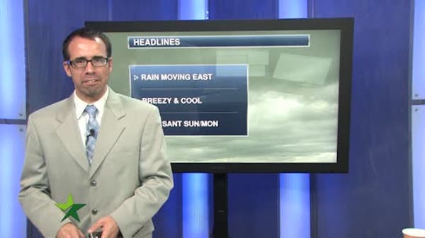Evening forecast: Low of 56, with rain and clouds clearing