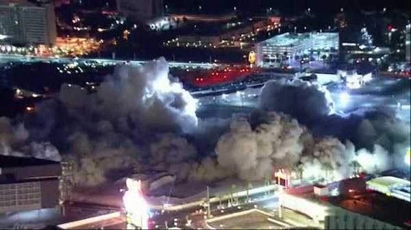 Riviera Hotel imploded in Las Vegas