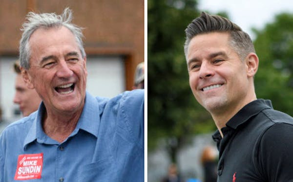 Democratic Rep. Rick Nolan, left, is being challenged a second time by Republican Stewart Mills in Minnesota’s Eighth Congressional District. Both m