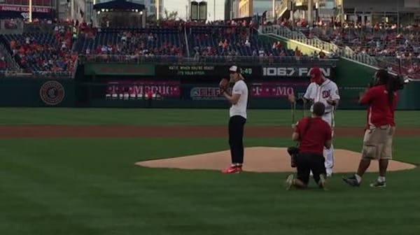 Katie Ledecky throws out Nationals first pitch