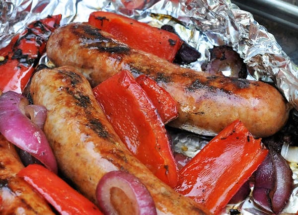 Grilled Italian Sausages With Peppers and Onions