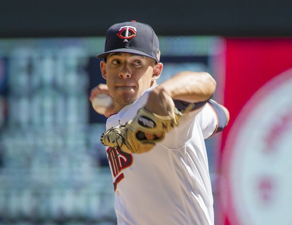 PAUL BATTAGLIA • Associated Press
Jose Berrios threw 65 pitches to Cleveland on Sunday, and only 30 were for strikes. “He’s either putting too m