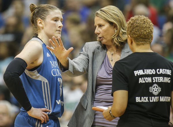 Lindsay Whalen (34 years old), getting instructions from coach Cheryl Reeve during a recent game, is one of four Lynx starters over the age of 30.