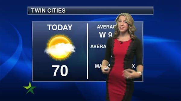 Afternoon forecast: Gradually clearing with a high of 70