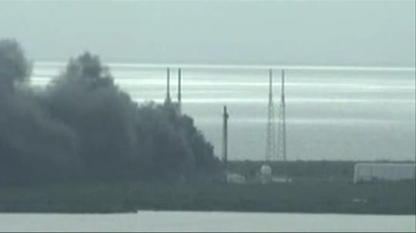 Smoke billows after Space X rocket explodes