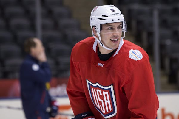 Wild star Zach Parise trained with Team USA on Friday in Toronto. The World Cup of Hockey begins Saturday.