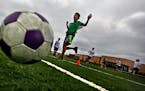 Eighth-grade students played soccer during a physical education class at Valley View Middle School in Edina.