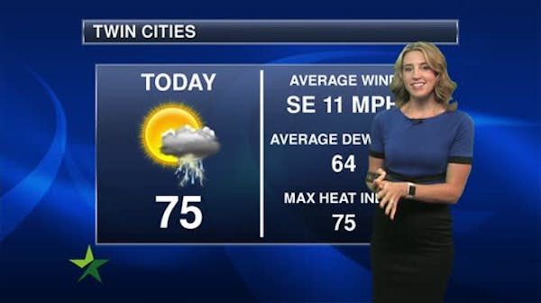 Afternoon forecast: Mostly cloudy with a high in mid-70s