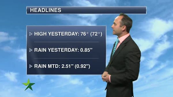 Morning forecast: More humid; high in mid-70s