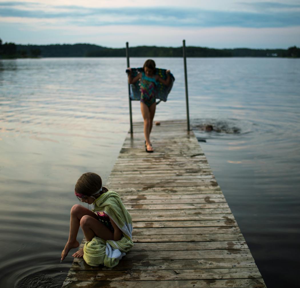 Haley Cosert, 6, and her sister, Emelia, 9, of Brainerd enjoyed time at Rice Lake, a small lake formed on the Mississippi River's edge in Brainerd.