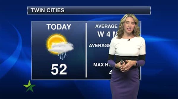 Afternoon forecast: Sunny and cool, with a high of 52