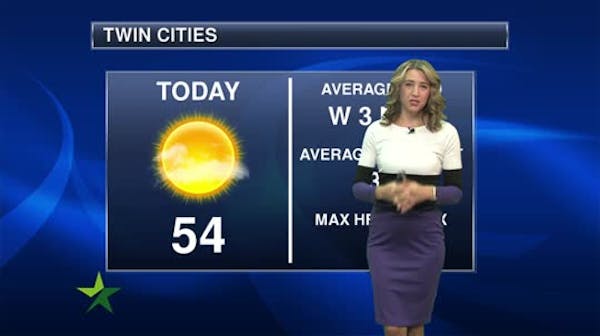 Morning forecast: Sunny and cool, with a high of 54