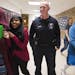 Police officer Scott Weiers mingled Tuesday with students at Shakopee West Junior High School where administrators swapped out D.A.R.E., the school st