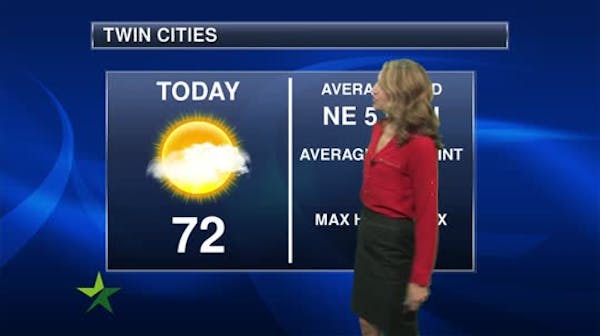 Afternoon forecast: Cloudy, with a high of 72